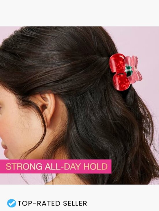 4pk Food-Themed Claw Clip Set Fun Acrylic Hair Clips for All Hair Types main image 4